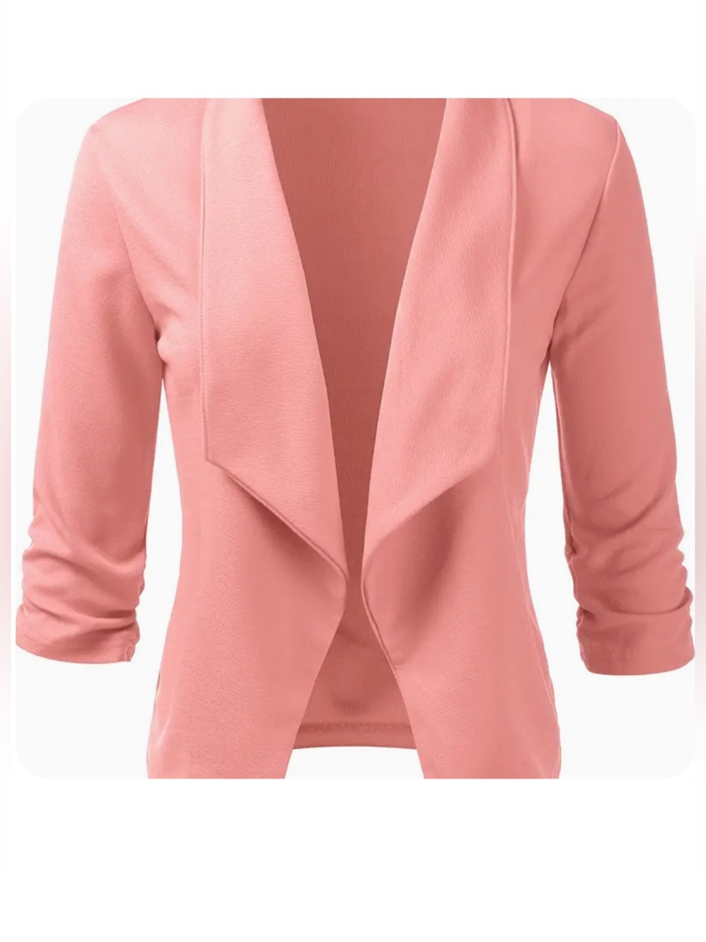 Peachy Pink Open-Front Blazer